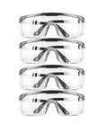 Safety Glasses Clear Anti-Fog Goggles Over-Spec Glasses Protective Eye Wear Industrial Approved Wide-Vision（4 PACK）