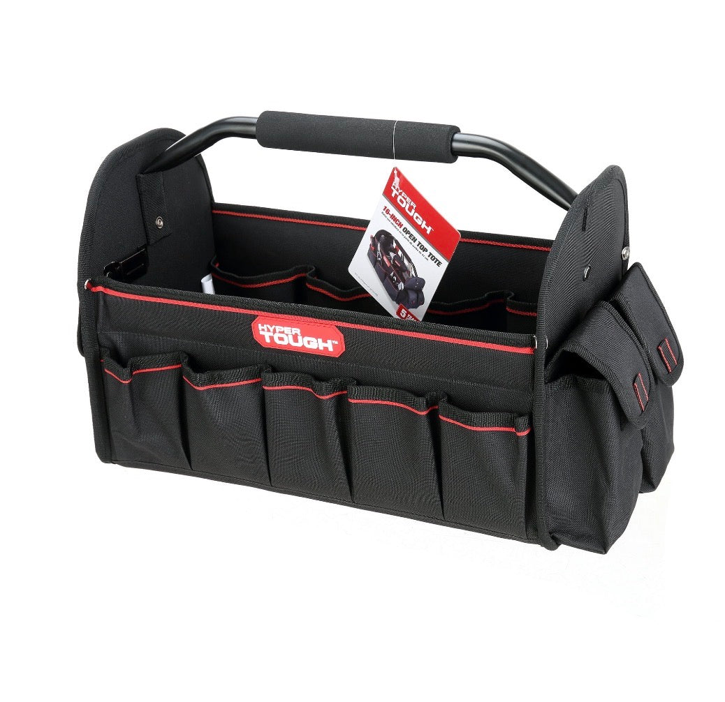 Hyper Tough 16-inch Open Top Tote with Soft Grip Handle TT30126D