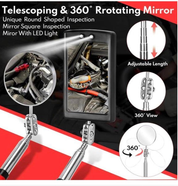BILITOOLS 6 Piece Telescoping Magnetic Pickup Tool Set, Extendable Mechanic Magnet Retrieval Tool Set Ideal Father's Day Gifts Gift for Men Dad Husband & Brother
