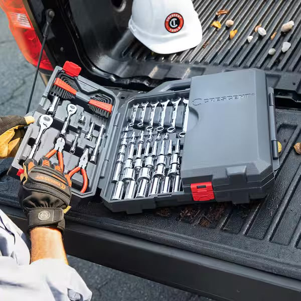 1/4 in. and 3/8 in. Drive 6 and 12-Point Standard and Deep SAE/Metric Mechanics Tool Set with Case (180-Piece)