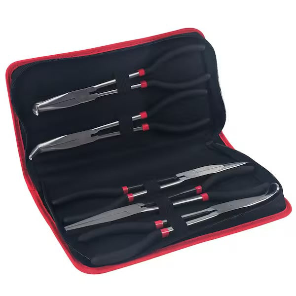 11 in. Straight 90-Degree, 45-Degree, Hose and Cable, and Long Flat Nose Pliers Set (5-Pieces)