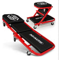 M-AUTO Foldable Z Creeper 2-in-1 Rolling Folding Car Creeper & Seat, 36" Adjustable Roller Garage Chair Lay Down or Sit, 330LBS Capacity Under Car Roller Creeper with 6 Swivel Casters, Black