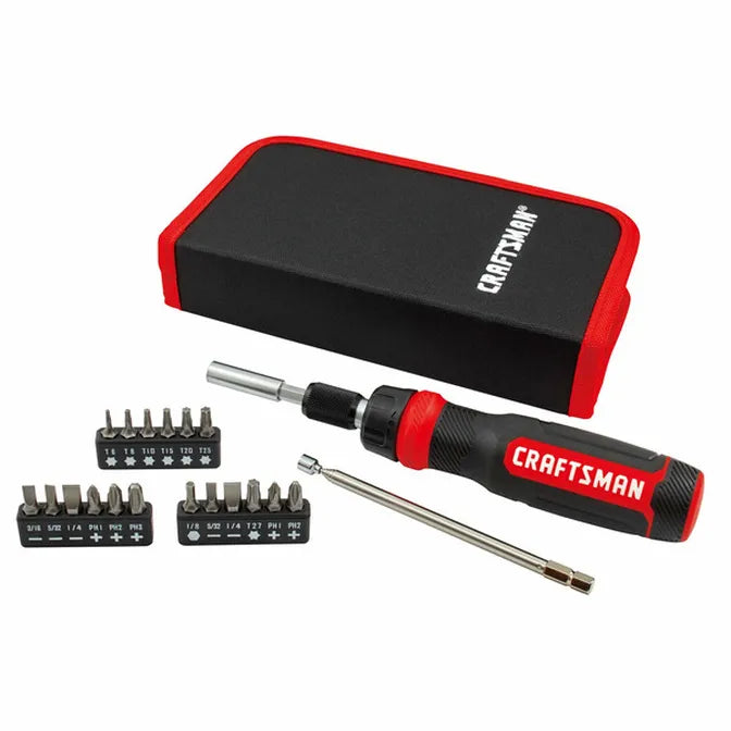 CRAFTSMAN Red 26 -Piece 6-in Ratcheting Multi-Bit Replaced Screwdriver Set