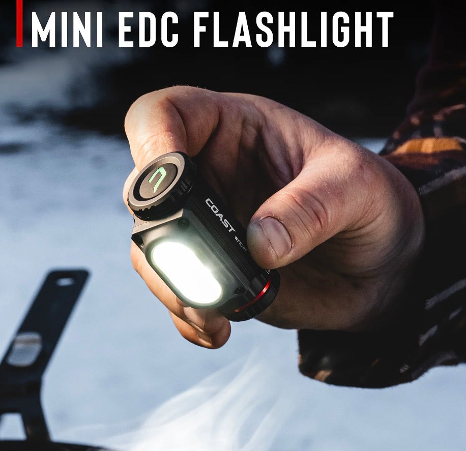 Coast WPH20R 2000 Lumen Rechargeable LED Headlamp with Clip and Magnetic End Cap, IP67 Waterproof