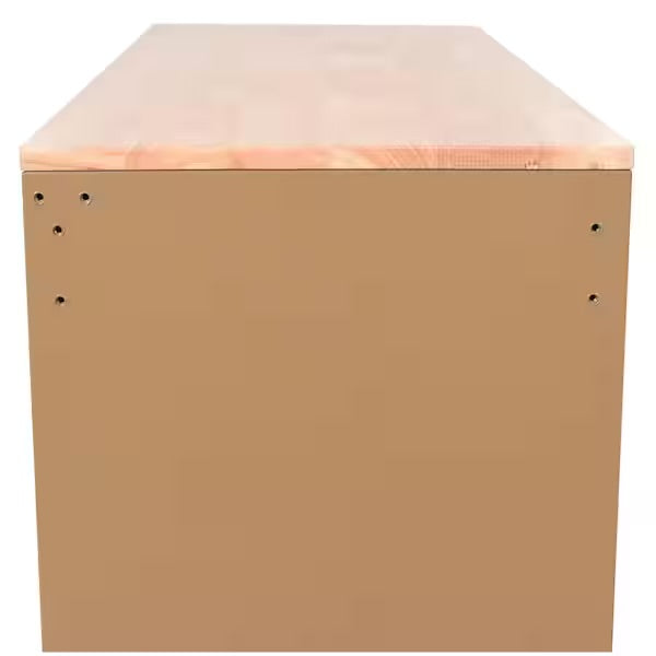 Standard Duty 46 in. W x 18 in. D 9-Drawer Gloss Tan Mobile Workbench Cabinet with Solid Wood Top