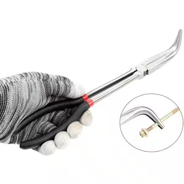 11 in. Straight 90-Degree, 45-Degree, Hose and Cable, and Long Flat Nose Pliers Set (5-Pieces)
