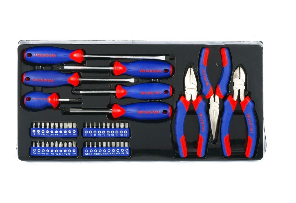 WORKPRO 408-Piece Auto Repair Tool Set,Mechanics Tool Set,General Household Home Repair Tool Kit with 3-Drawer Heavy Duty Metal Box,Hand Tool Kit