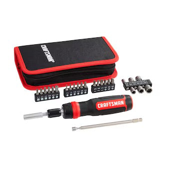 CRAFTSMAN Red 26 -Piece 6-in Ratcheting Multi-Bit Replaced Screwdriver Set