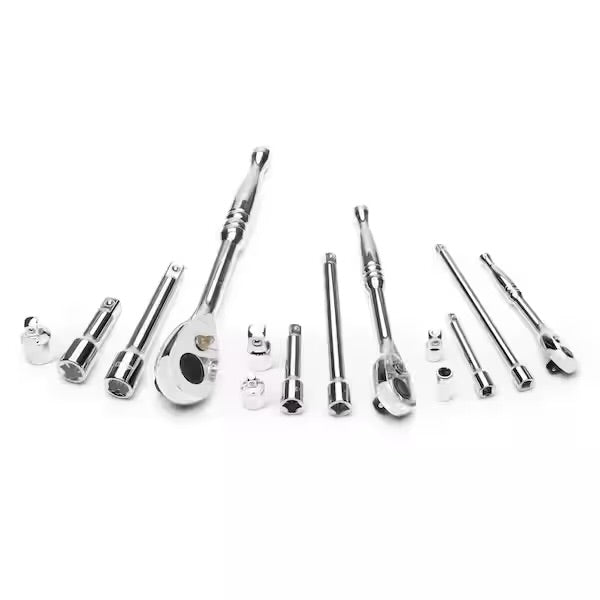 1/4 in., 3/8 in. and 1/2 in. Drive 72-Tooth Ratchet and Accessory Set (14-Piece)