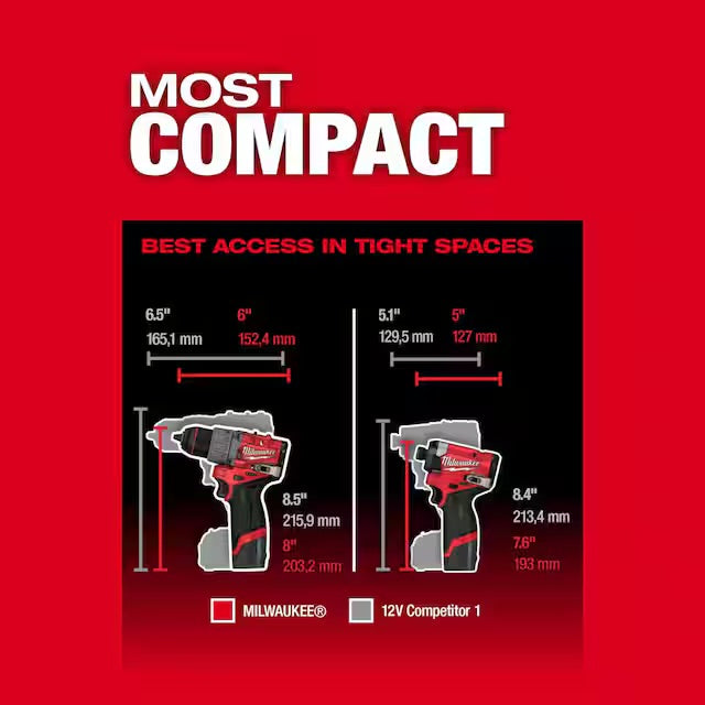 M12 FUEL 12-Volt Li-Ion Brushless Cordless Hammer Drill and Impact Driver Combo Kit (2-Tool) with M12 3/8 in. Ratchet