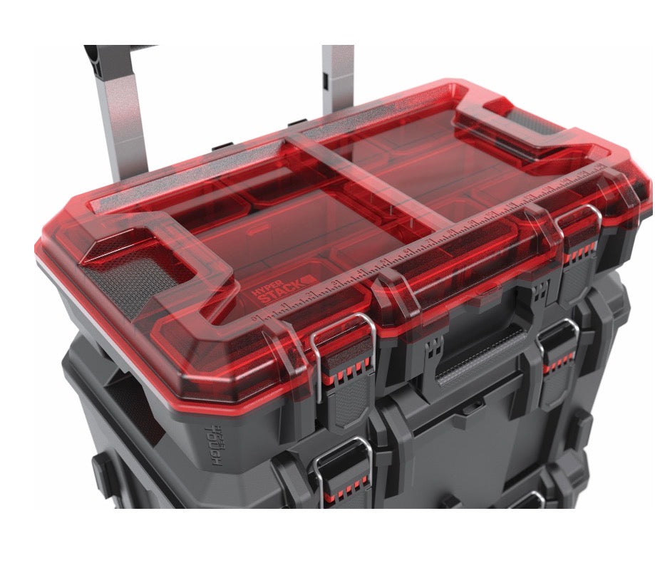 Hyper Tough Hyper Stack Heavy Duty 3 Piece Modular Rolling Toolbox System, Black