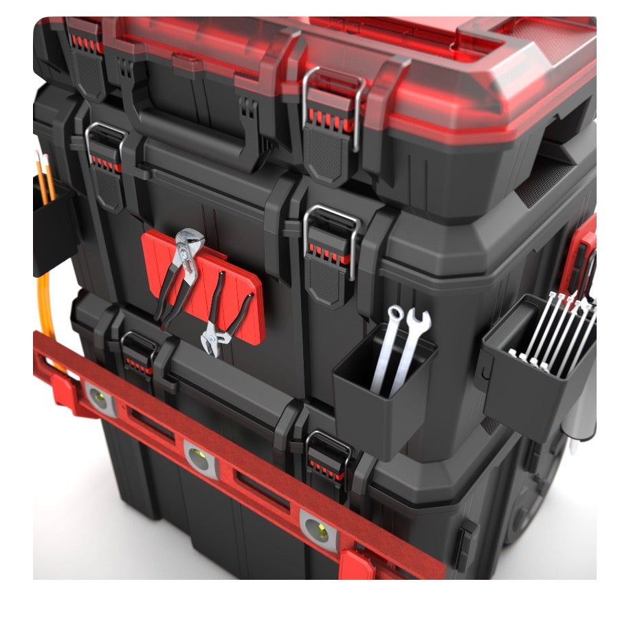 Hyper Tough Hyper Stack Heavy Duty 3 Piece Modular Rolling Toolbox System, Black