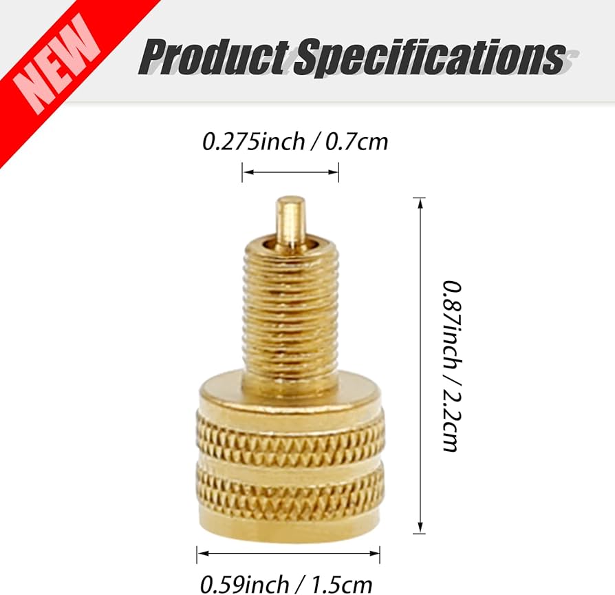 10 PCS Large Bore Tire Valve Adapter Valve Stem Adapter External Tire Bore Valve Reducer Adapter Connector Good Performance 22 mm Length