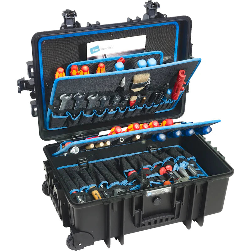 B&W international Jumbo 6700 Outdoor tool case with pocket Tool Board, Black