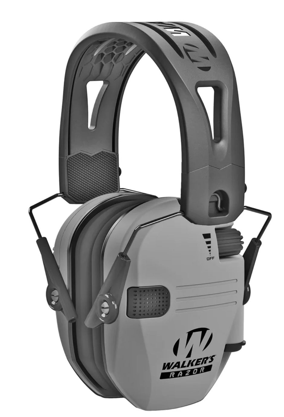 Walker's Razor Tacti-Grip Earmuffs- Black, High Performance Silicone Composite Slip Free Headband- Natural Sound Clarity Full Dynamic Range 23 NRR