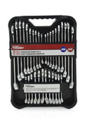 Hyper Tough 32-Piece Combination Wrench Set, SAE & Metric, Chrome Vanadium Steel, Standard & Stubby Sizes, Storage Case Included
