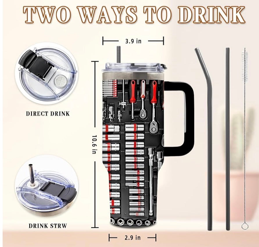 DUUV Mechanic Gifts, Mechanic Tumbler 40 Oz, Stainless Steel Insulated Mug, Christmas Thanksgiving Birthday Gifts for Mechanics Car Enthusiasts, Funny Coffee Travel Mug for Auto Repair Workers, 1PCS
