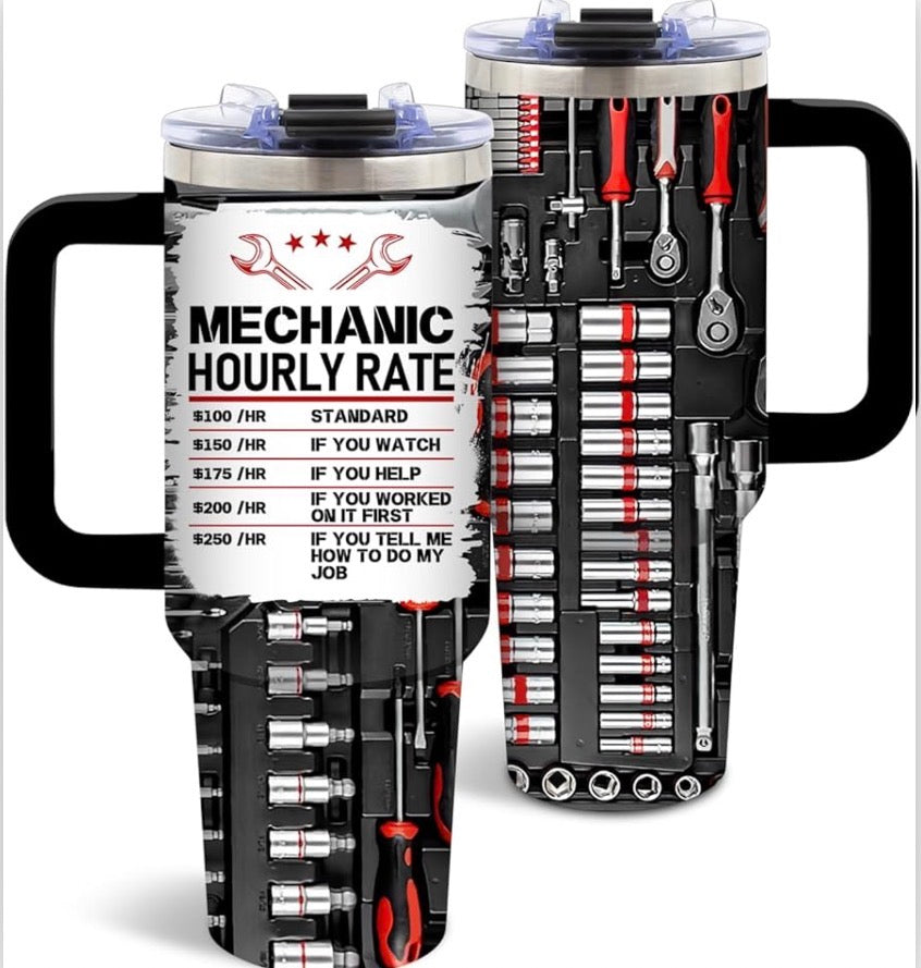 DUUV Mechanic Gifts, Mechanic Tumbler 40 Oz, Stainless Steel Insulated Mug, Christmas Thanksgiving Birthday Gifts for Mechanics Car Enthusiasts, Funny Coffee Travel Mug for Auto Repair Workers, 1PCS