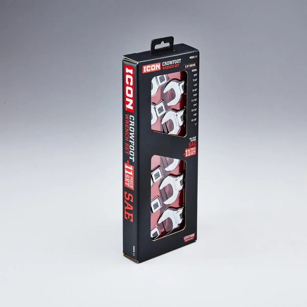 ICON 3/8 in. Drive SAE Professional Crowfoot Wrench Set, 11-Piece