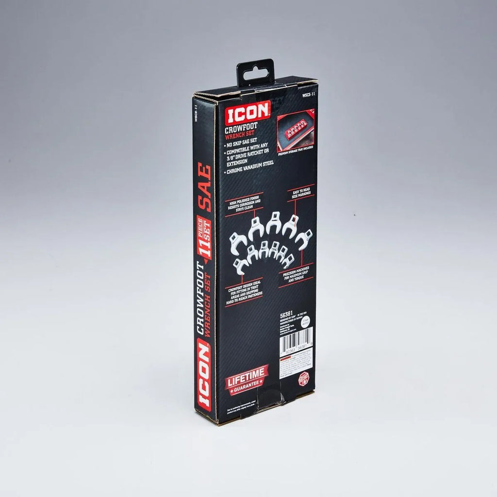 ICON 3/8 in. Drive SAE Professional Crowfoot Wrench Set, 11-Piece