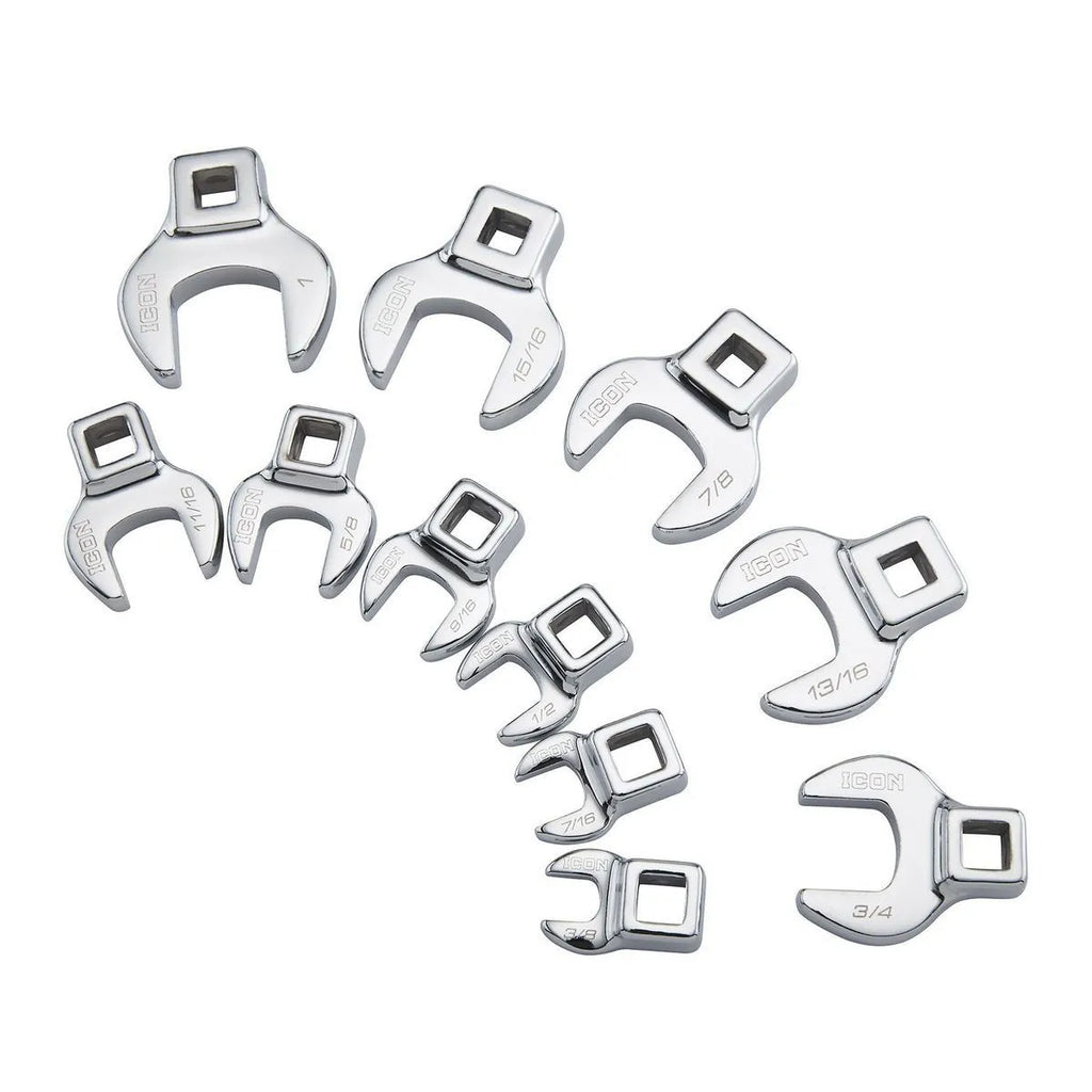 ICON 3/8 in. Drive SAE Professional Crowfoot Wrench Set, 11-Piece