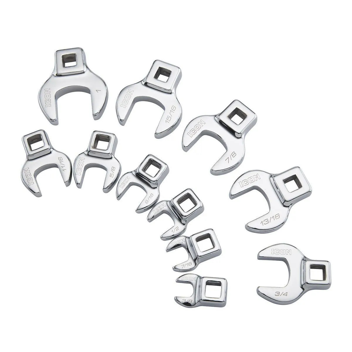 ICON 3/8 in. Drive SAE Professional Crowfoot Wrench Set, 11-Piece
